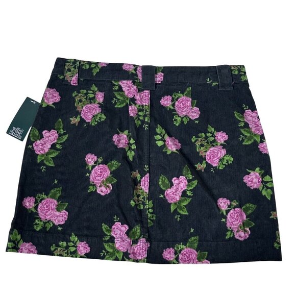 NWT Wild Fable Mini Skirt Corduroy Floral Womens S Dark Cottage Whimsigoth Pink - Picture 2 of 10